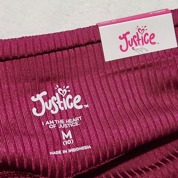 Justice Leggings For Girls Size Medium (10) Color Raspberry Radiance  [ - Picture 11 of 16